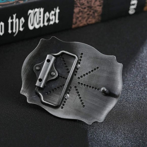 Long Horn Bull Western Belt Buckle - Picture 3 of 4